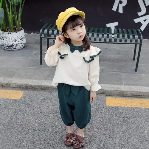 迪鲁奥diluao女童衬衫套装2021春秋女宝宝韩版0长袖衬衫2岁小女孩时髦