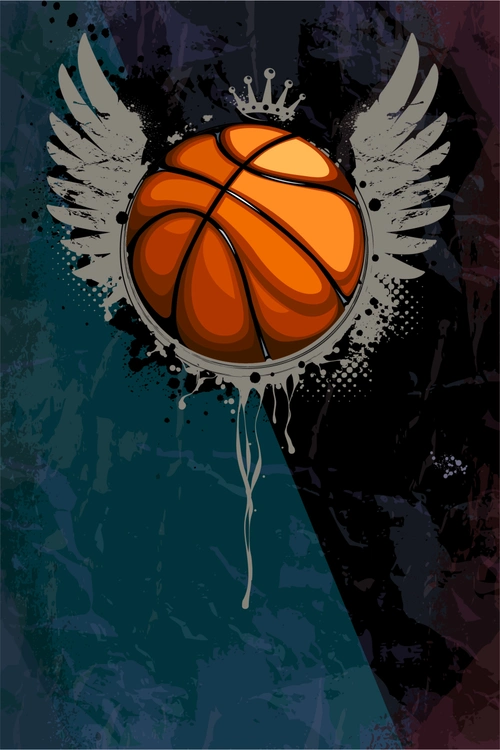 篮球比赛海报矢量背景