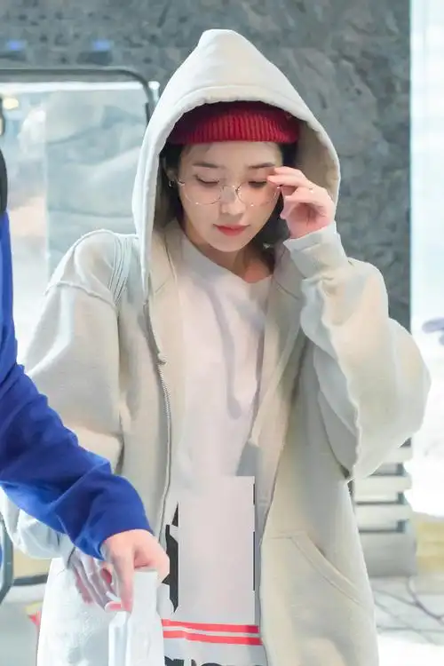 iu拉链ins卫衣口袋绒连穿带双面上衣宽松卫衣