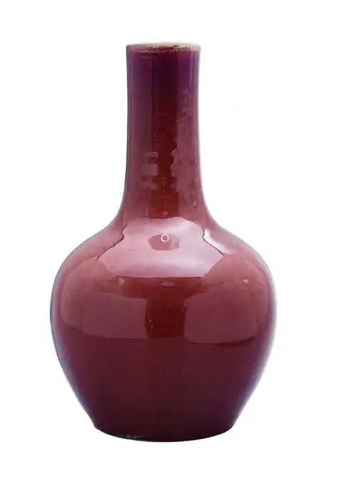 清乾隆红釉天球瓶