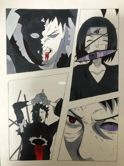 神威难藏泪火影忍者临摹手绘