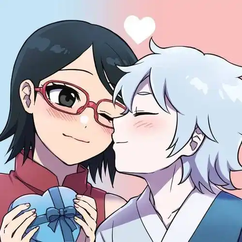 火影忍者情侣头像佐良娜的cp原来是巳月那博人的是