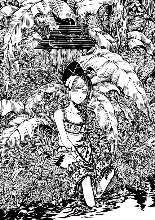 线条超复杂华丽的日系黑白人物风景画欣赏