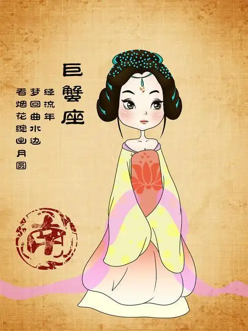 十二星座古装少女简笔画q版小葩