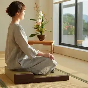 家世界「无妄」蔺草蒲团打坐禅修垫静坐垫子打座禅垫冥想打坐坐垫