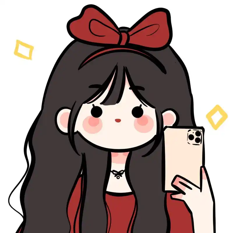 新年喜庆头像卡通可爱简笔画红色系闺蜜头像