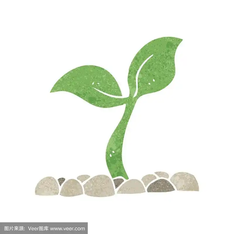 秧苗,卡通,可爱的,自然,矢量