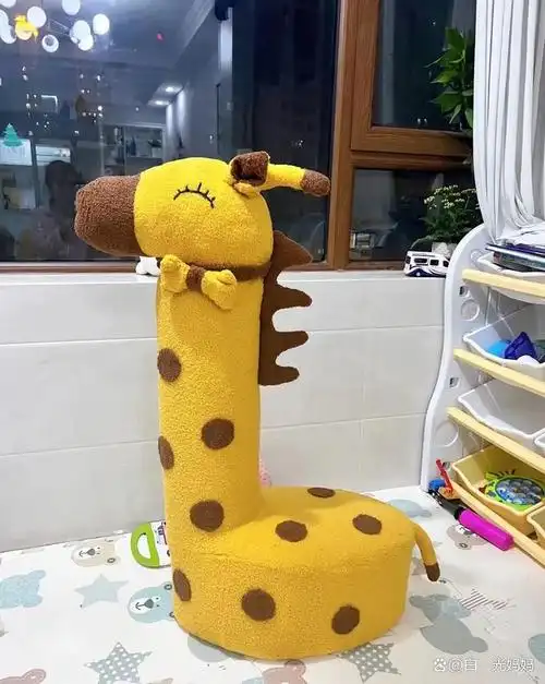 奶粉桶做长颈鹿座椅教程