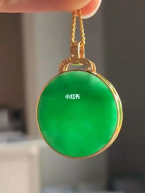 千位数翡翠无事牌18k金