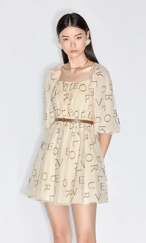 【网上平和堂】卢浮宫系列 baby同款欧时力2021新款春装欧根纱刺绣