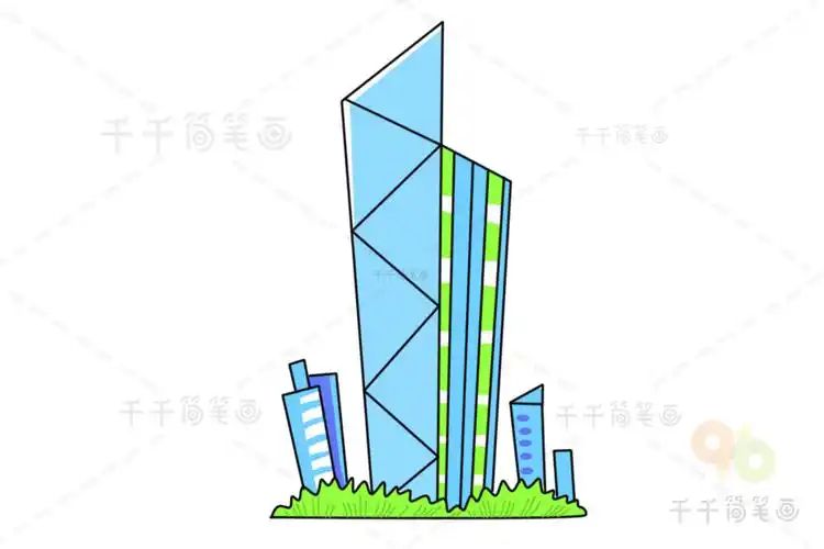 城市科技大楼简笔画