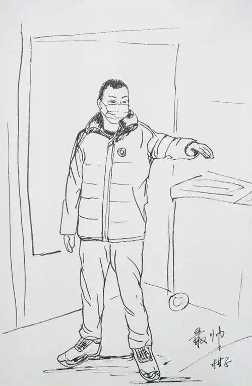 志愿者笔下的社区战"疫"志士图