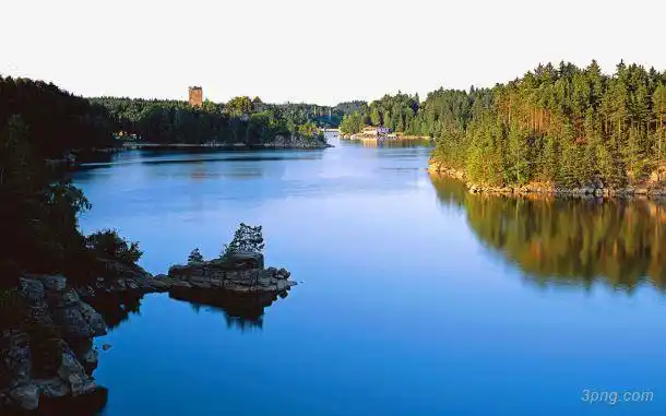 蓝色大海景色png素材透明免抠图片-其他元素