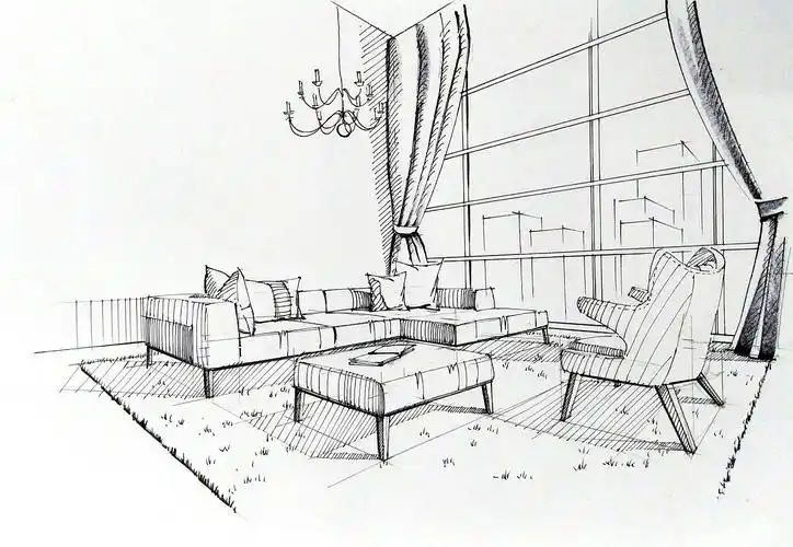 一叶手绘室内设计手绘线稿