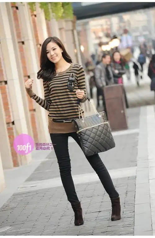 8元●加绒保暖修身显瘦小脚裤(d1365)-360团购返利