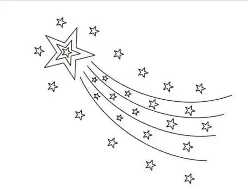 颜料画的星空画有流星雨简笔画