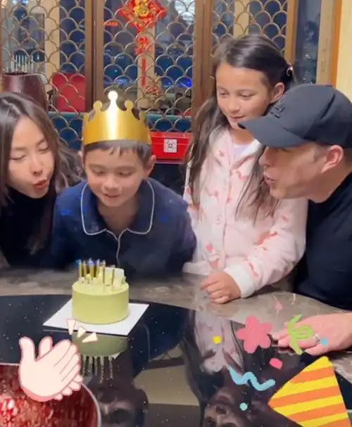 马雅舒夫妇为儿子庆生,女儿混血感十足,儿子像妈长相肤发很东方_腾讯