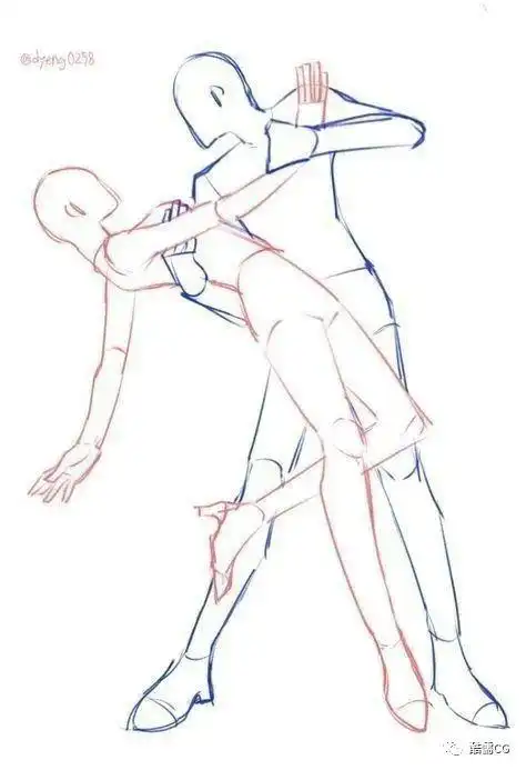 绘画参考丨双人舞蹈姿势素材 - 知乎