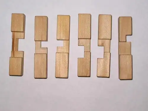 这6根孔明锁的拼法 求大神解答