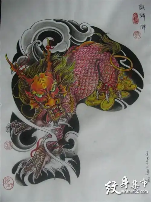 半甲纹身半甲纹身手稿半甲纹身手稿图案