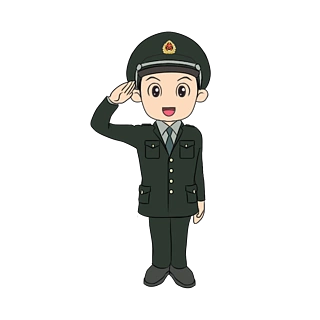 国庆节十月一军队陆军人物敬礼素材