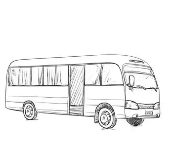 交通工具代步的手绘交通工具代步的.公交车素描照片