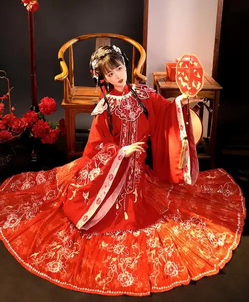 花琼韵汉服女宋制云肩婚服全套中式凤冠重工刺绣花嫁古风新娘服