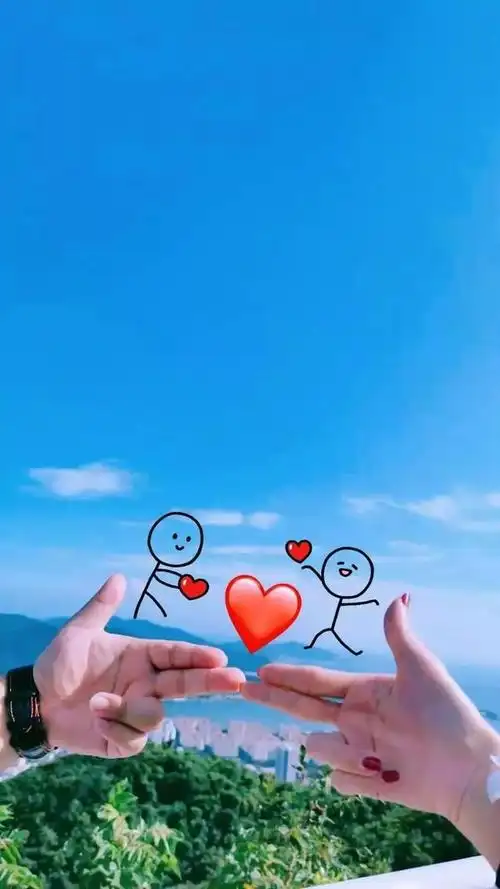 超甜爱心手势壁纸_网络