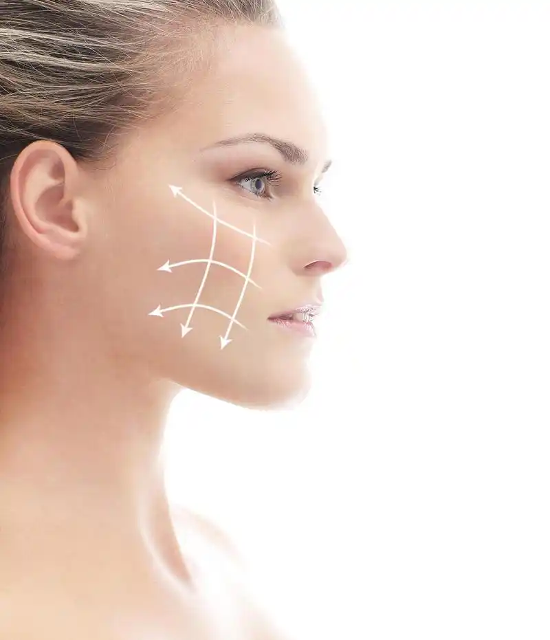 年轻的女人脸部面部整形整容