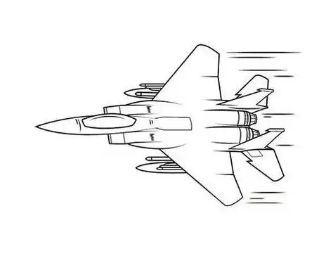 歼10战斗机简笔画步骤第1页
