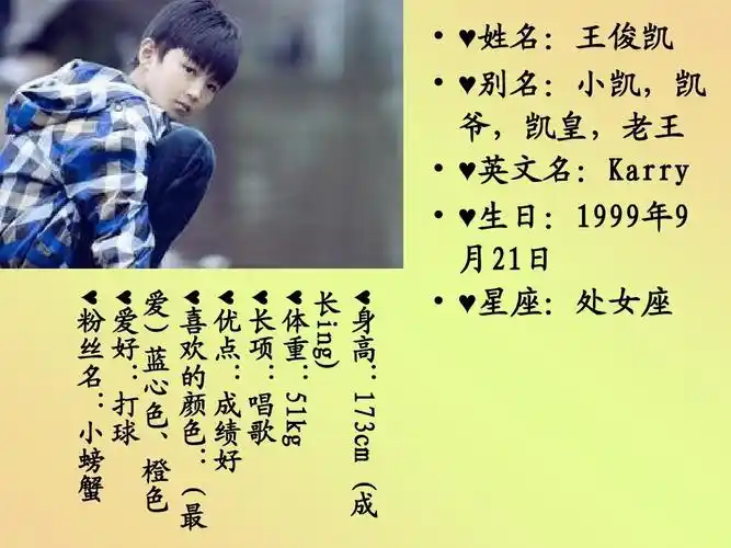 王俊凯               爱 粉 爱) 丝 好蓝 名 :心 : 打色 小 球, 螃