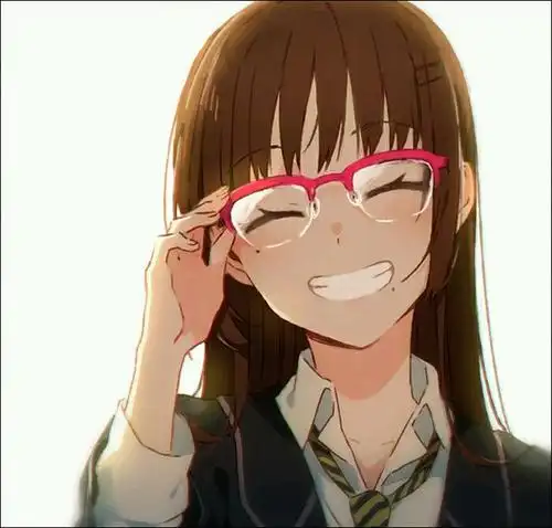 不经意间的动作最惹人爱,手扶眼镜插画特辑