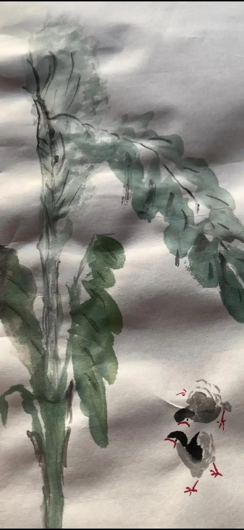 想画就画 #水墨写意 芭蕉叶 - 抖音