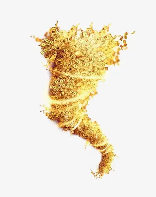 金色美元龙卷风素材