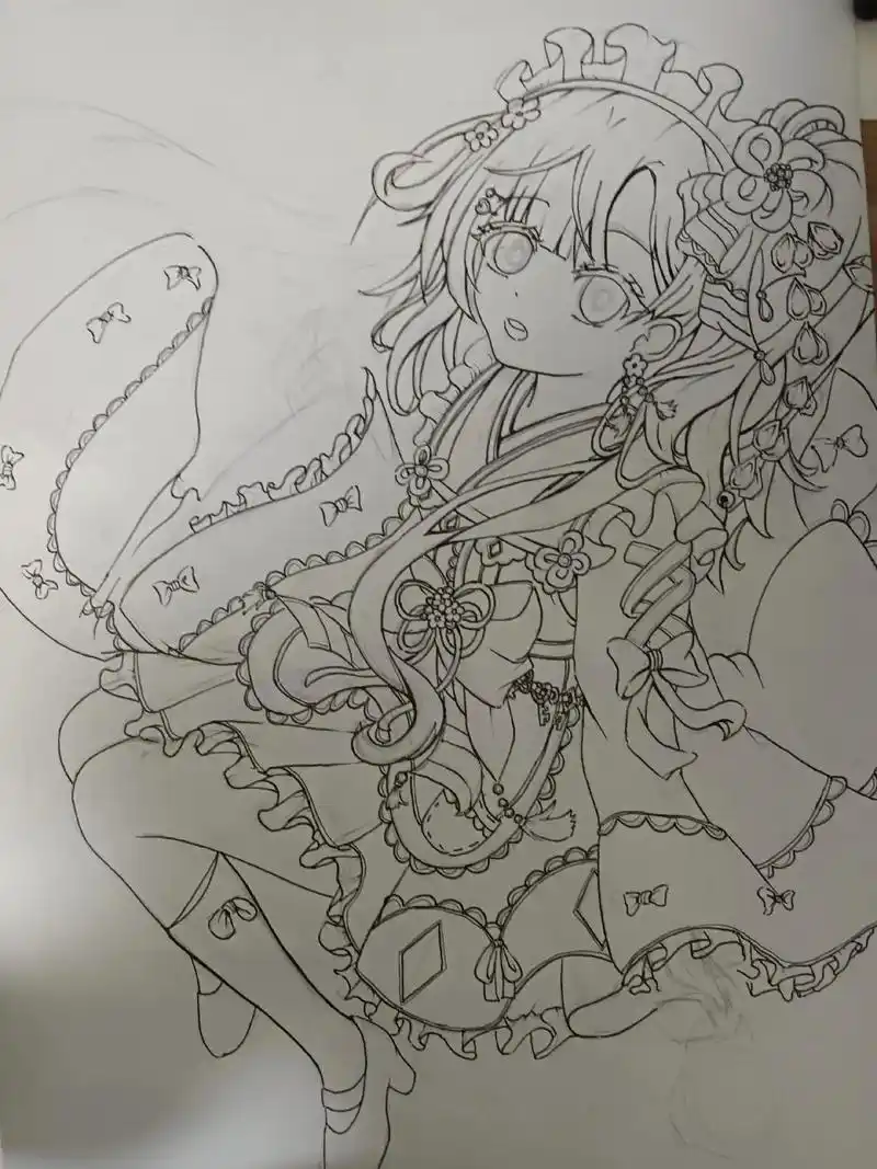 黑勾加马克笔yyds#手绘 #二次元 #动漫 #画画 #动漫 - 抖音