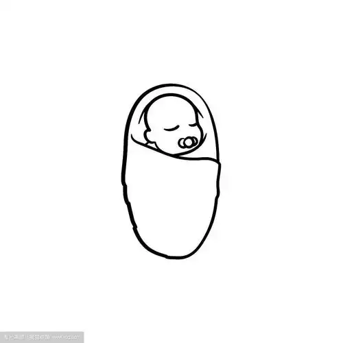 襁褓中的婴儿手绘轮廓涂鸦图标