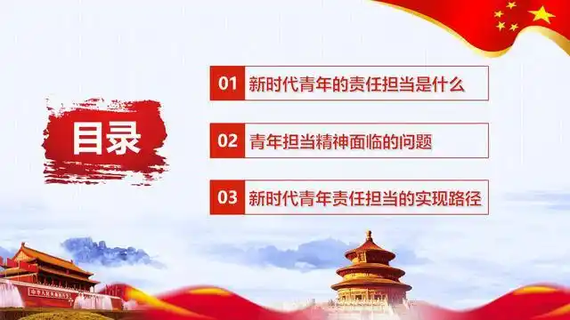 ppt课件素材新时代青年的责任担当