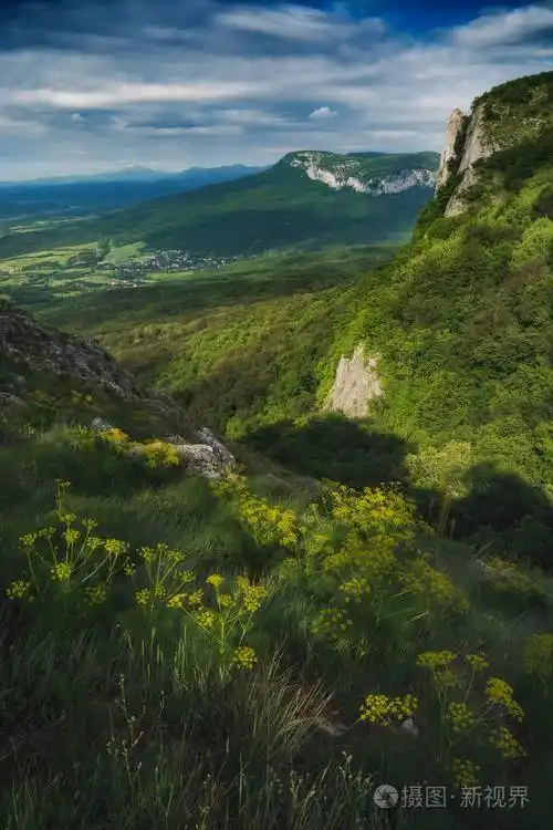 美丽的绿草地上一座小山