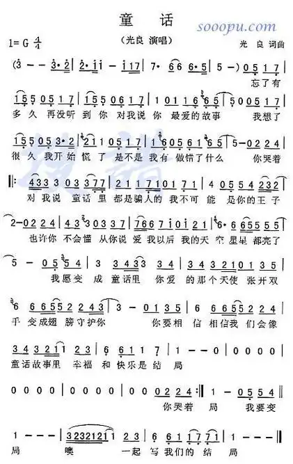 童话的钢琴阿拉伯数字简谱