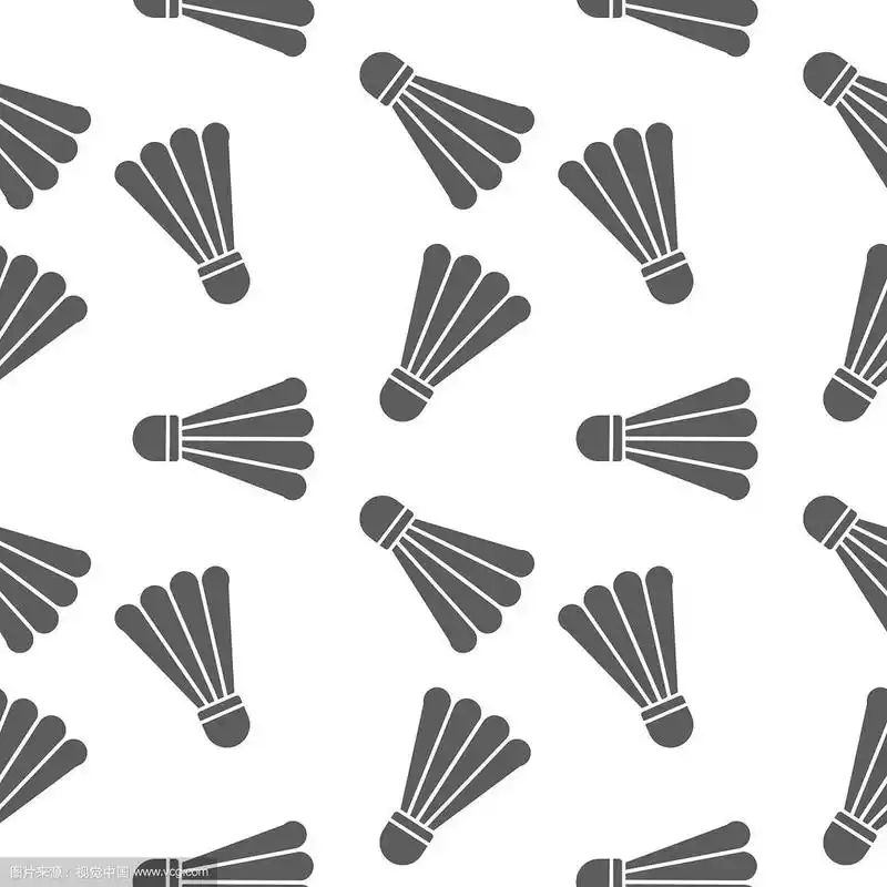 白色背景上的羽毛球无缝图案