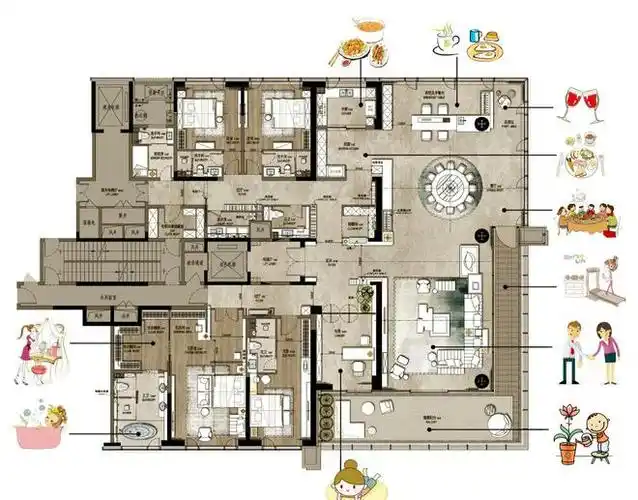 带你欣赏一套560平方的超大平层户型