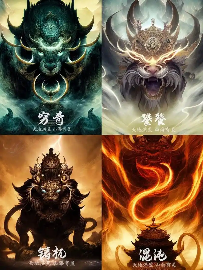 国风 | 天地洪荒 山海有灵 四凶兽 上古四大凶兽 穷奇 饕餮 梼杌 混沌
