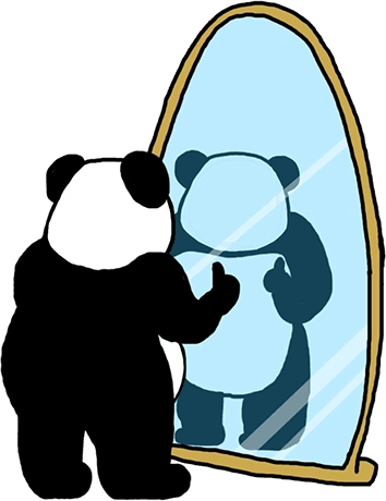 熊猫头gif斗图gif搞笑gif可爱gif萌萌哒gif照镜子gif