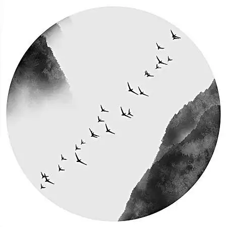 中国风新中式水墨山水画