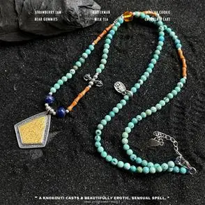 4cm820小宝s925银松石五条经青金色项链约12g51