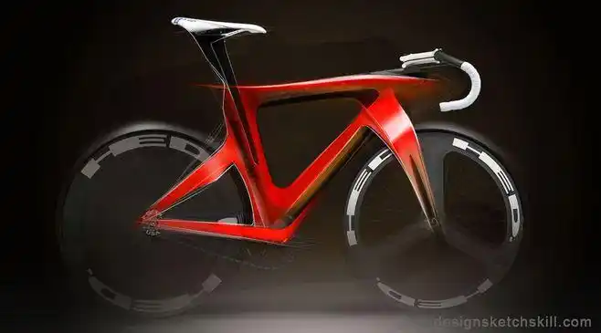 几款概念自行车设计二维效果图方案-交通工具设计手绘-中国设计手绘