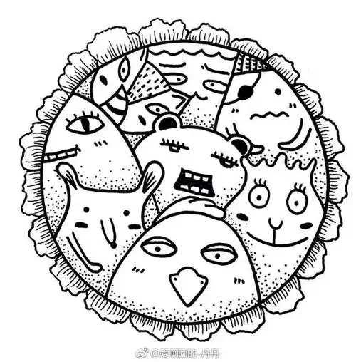 #丹丹的手绘##黑白画涂鸦##简笔画# 魔镜魔镜告诉我谁最美丽 ----《镜