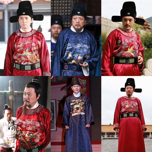 影视古装明朝官员朝服县令古装男士大臣服官服补服装一品演出服装