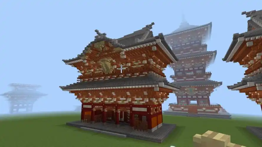 【minecraft】我的世界古建筑日式带唐破风大门建筑