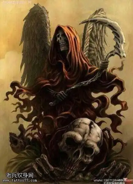 手稿死神纹身图案